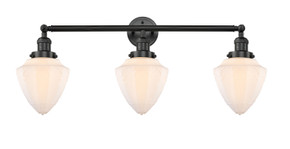Bathroom Fixtures Three Lights by Innovations ( 405 | 205-BK-G661-7-LED Franklin Restoration ) 