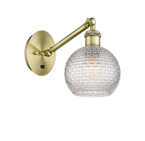 Sconces Single Glass by Innovations ( 405 | 317-1W-AB-G122C-6CL Ballston ) 