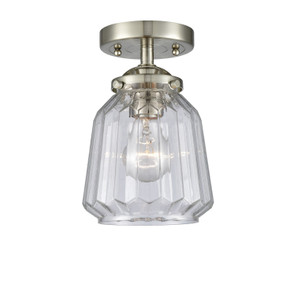 Semi-Flush Mts. Glass Down by Innovations ( 405 | 284-1C-SN-G142-LED Nouveau ) 