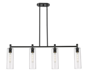Linear/Island 4 Light + by Innovations ( 405 | 434-4I-BK-G434-12CL Downtown Urban ) 