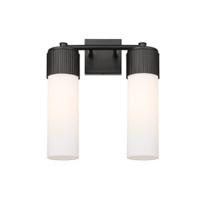 Bathroom Fixtures Two Lights by Innovations ( 405 | 428-2W-BK-G428-12WH Downtown Urban ) 