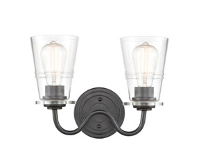 Bathroom Fixtures Two Lights by Innovations ( 405 | 421-2W-BK-CL-LED Auralume ) 