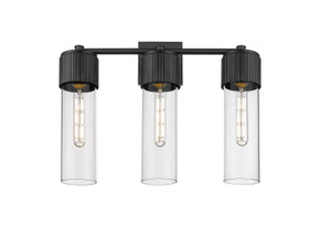 Bathroom Fixtures Three Lights by Innovations ( 405 | 428-3W-BK-G428-12CL Downtown Urban ) 