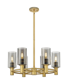 Mid. Chandeliers Glass Up by Innovations ( 405 | 434-6CR-BB-G434-7SM Downtown Urban ) 