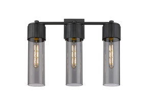 Bathroom Fixtures Three Lights by Innovations ( 405 | 428-3W-BK-G428-12SM Downtown Urban ) 