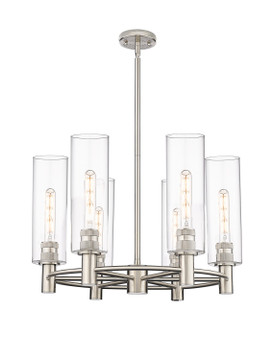Mid. Chandeliers Glass Up by Innovations ( 405 | 434-6CR-PN-G434-12CL Downtown Urban ) 