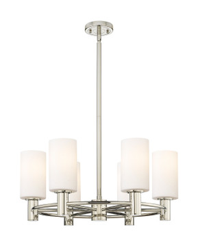 Mid. Chandeliers Glass Up by Innovations ( 405 | 434-6CR-PN-G434-7WH Downtown Urban ) 