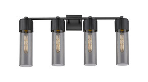 Bathroom Fixtures Four Lights by Innovations ( 405 | 428-4W-BK-G428-12SM Downtown Urban ) 