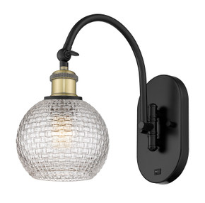 Sconces Single Glass by Innovations ( 405 | 518-1W-BAB-G122C-6CL Ballston ) 