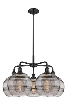 Mid. Chandeliers Glass Down by Innovations ( 405 | 516-5CR-BK-G556-10SM Ballston ) 