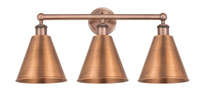 Bathroom Fixtures Three Lights by Innovations ( 405 | 616-3W-AC-MBC-8-AC Edison ) 