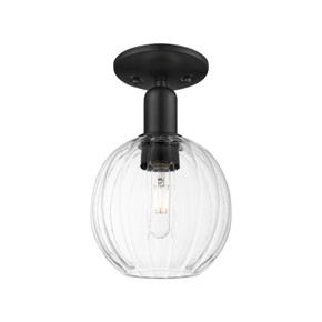 Semi-Flush Mts. Glass Down by Innovations ( 405 | 716-1C-BK-G458-7CL Arcadia ) 