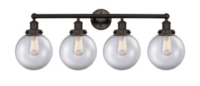 Bathroom Fixtures Four Lights by Innovations ( 405 | 616-4W-OB-G202-8 Edison ) 