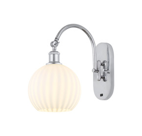 Sconces Single Glass by Innovations ( 405 | 518-1W-PC-G1217-8WV Ballston ) 