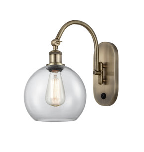 Sconces Single Glass by Innovations ( 405 | 518-1W-AB-G122-8 Ballston ) 