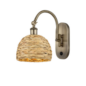 Sconces Single Glass by Innovations ( 405 | 518-1W-AB-RBD-8-NAT Ballston ) 