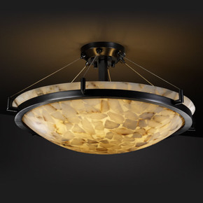 Semi-Flush Mts. Bowl Style by Justice Designs ( 102 | ALR-9682-35-MBLK Alabaster Rocks ) 