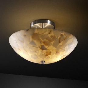 Semi-Flush Mts. Bowl Style by Justice Designs ( 102 | ALR-9690-35-NCKL Alabaster Rocks ) 