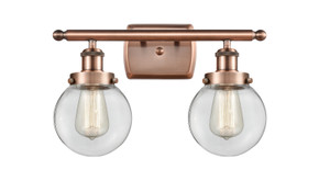 Bathroom Fixtures Two Lights by Innovations ( 405 | 916-2W-AC-G202-6-LED Ballston Urban ) 