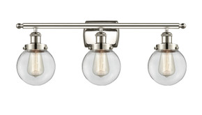 Bathroom Fixtures Three Lights by Innovations ( 405 | 916-3W-PN-G202-6-LED Ballston Urban ) 