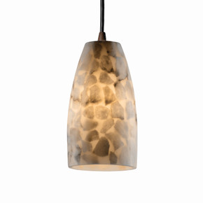 Mini Pendants Glass Down by Justice Designs ( 102 | ALR-8816-28-DBRZ-LED1-700 Alabaster Rocks ) 