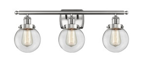 Bathroom Fixtures Three Lights by Innovations ( 405 | 916-3W-SN-G202-6-LED Ballston Urban ) 
