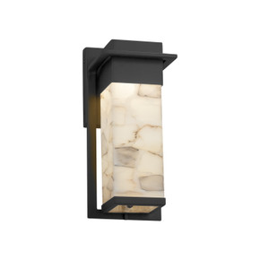 Sconces Single Glass by Justice Designs ( 102 | ALR-7541W-MBLK Alabaster Rocks ) 