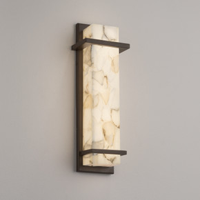 Exterior Wall Mt./Flush by Justice Designs ( 102 | ALR-7614W-DBRZ Alabaster Rocks ) 