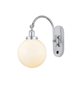 Sconces Single Glass by Innovations ( 405 | 918-1W-PC-G201-8-LED Franklin Restoration ) 