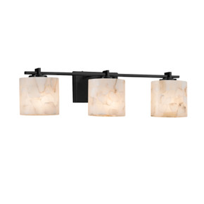Bathroom Fixtures Three Lights by Justice Designs ( 102 | ALR-8443-30-MBLK Alabaster Rocks ) 