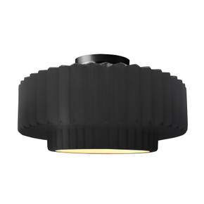 Semi-Flush Mts. Drum Shade by Justice Designs ( 102 | CER-6375-CRB-MBLK Radiance ) 
