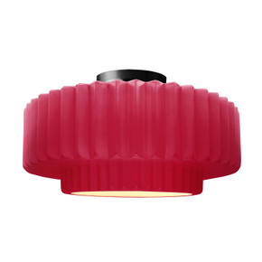 Semi-Flush Mts. Drum Shade by Justice Designs ( 102 | CER-6375-CRSE-MBLK Radiance ) 
