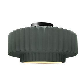 Semi-Flush Mts. Drum Shade by Justice Designs ( 102 | CER-6375-PWGN-MBLK Radiance ) 
