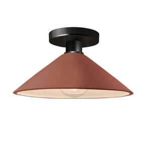 Semi-Flush Mts. Glass Down by Justice Designs ( 102 | CER-6330-CLAY-MBLK Radiance ) 