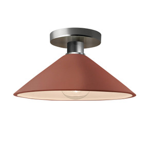 Semi-Flush Mts. Glass Down by Justice Designs ( 102 | CER-6330-CLAY-NCKL Radiance ) 