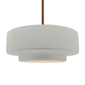 Pendants Drum Shade by Justice Designs ( 102 | CER-6545-MTGD-BRSS-RIGID Radiance ) 