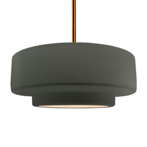 Pendants Drum Shade by Justice Designs ( 102 | CER-6545-PWGN-BRSS-RIGID Radiance ) 