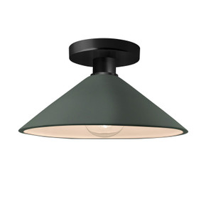 Semi-Flush Mts. Glass Down by Justice Designs ( 102 | CER-6330-PWGN-MBLK Radiance ) 