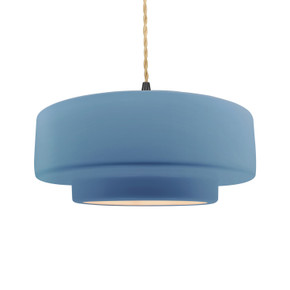 Pendants Drum Shade by Justice Designs ( 102 | CER-6545-SKBL-MBLK-BEIG-TWST Radiance ) 