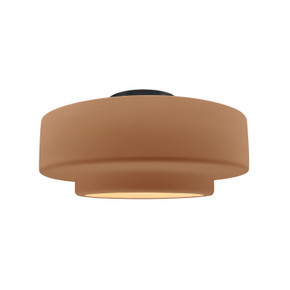 Semi-Flush Mts. Drum Shade by Justice Designs ( 102 | CER-6363-ADOB-MBLK Radiance ) 
