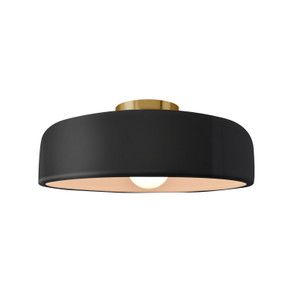 Semi-Flush Mts. Bowl Style by Justice Designs ( 102 | CER-6343-BKMT-BRSS Radiance ) 