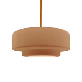 Pendants Drum Shade by Justice Designs ( 102 | CER-6543-ADOB-BRSS-RIGID Radiance ) 