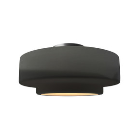 Semi-Flush Mts. Drum Shade by Justice Designs ( 102 | CER-6363-GRY-NCKL Radiance ) 