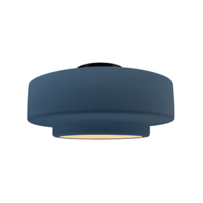 Semi-Flush Mts. Drum Shade by Justice Designs ( 102 | CER-6363-MID-MBLK Radiance ) 