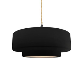 Pendants Drum Shade by Justice Designs ( 102 | CER-6543-CRB-MBLK-BEIG-TWST Radiance ) 