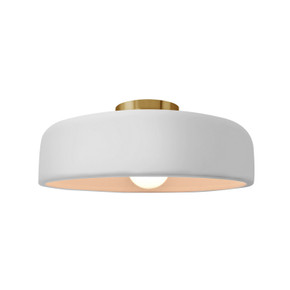 Semi-Flush Mts. Bowl Style by Justice Designs ( 102 | CER-6343-WHT-BRSS Radiance ) 