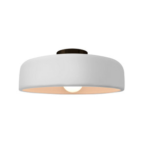 Semi-Flush Mts. Bowl Style by Justice Designs ( 102 | CER-6343-WHT-MBLK Radiance ) 