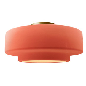Semi-Flush Mts. Drum Shade by Justice Designs ( 102 | CER-6365-BSH-BRSS Radiance ) 