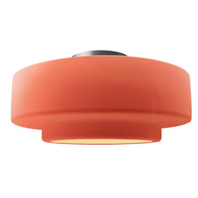 Semi-Flush Mts. Drum Shade by Justice Designs ( 102 | CER-6365-BSH-NCKL Radiance ) 
