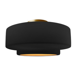 Semi-Flush Mts. Drum Shade by Justice Designs ( 102 | CER-6365-CBGD-BRSS Radiance ) 